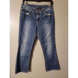 Vsh Jeans Heavy Stitch Capri Denim Jeans Size 8 Flap Back Pockets